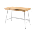 Modern bureau van hout met lade en metalen poten