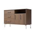 Moderne houten dressoir met metaaldetails