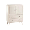 Wit Retro Kast met Twee Deuren en Twee Lades