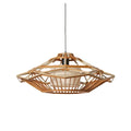 Vlechtwerk Hanglamp van Hout met Elegante Lichtelementen